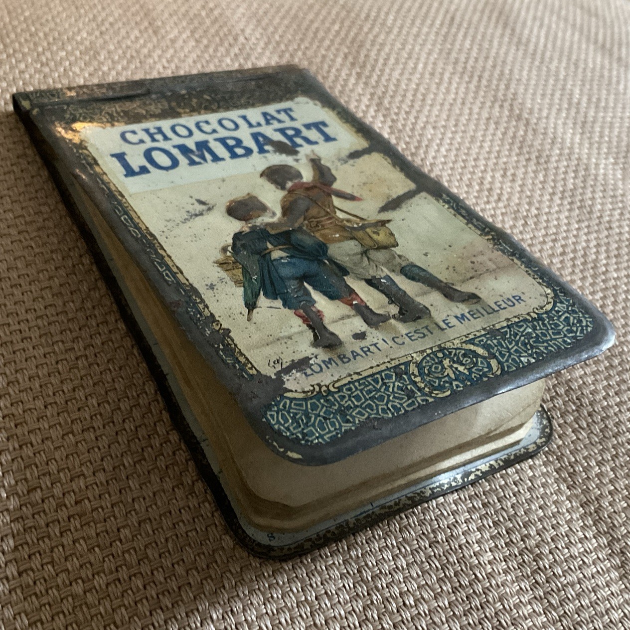 Vtg Chocolat Lombart French Chocolate Cocoa 1911 Calendar Antique Litho Tin