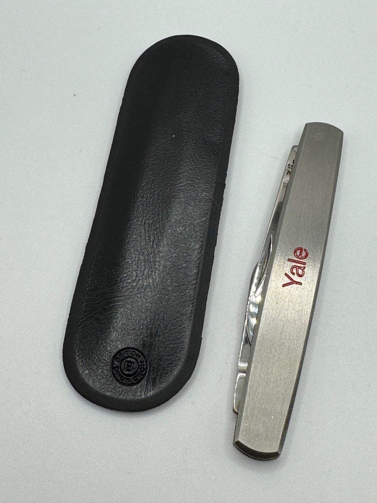 Rare Vintage Thin Barlow 2 Blade Pocket Knife Made in Japan with Pouch  (YALE)