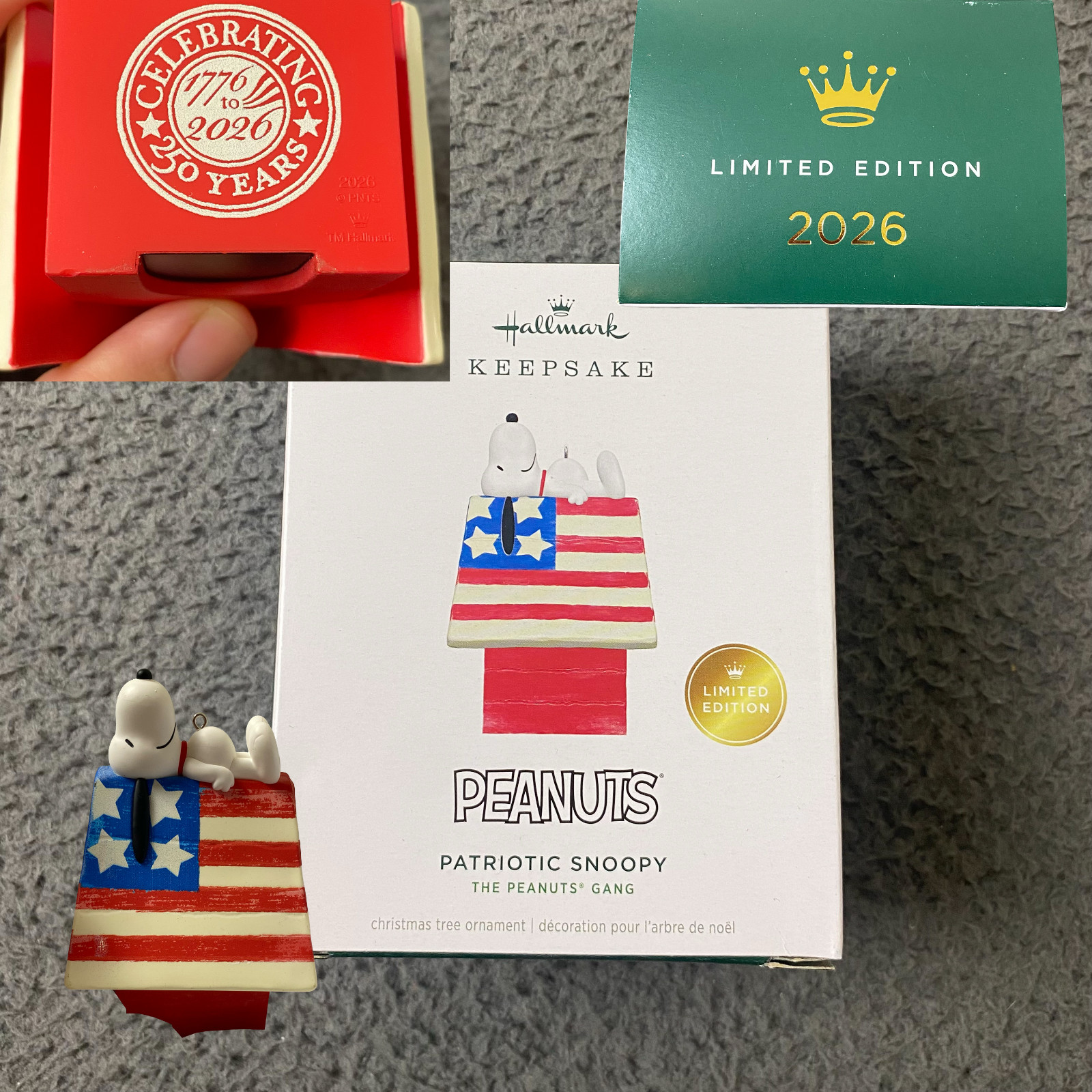 Patriotic Snoopy Hallmark 2026 Ornament The Peanuts Gang Limited Ed NIB SOLD OUT