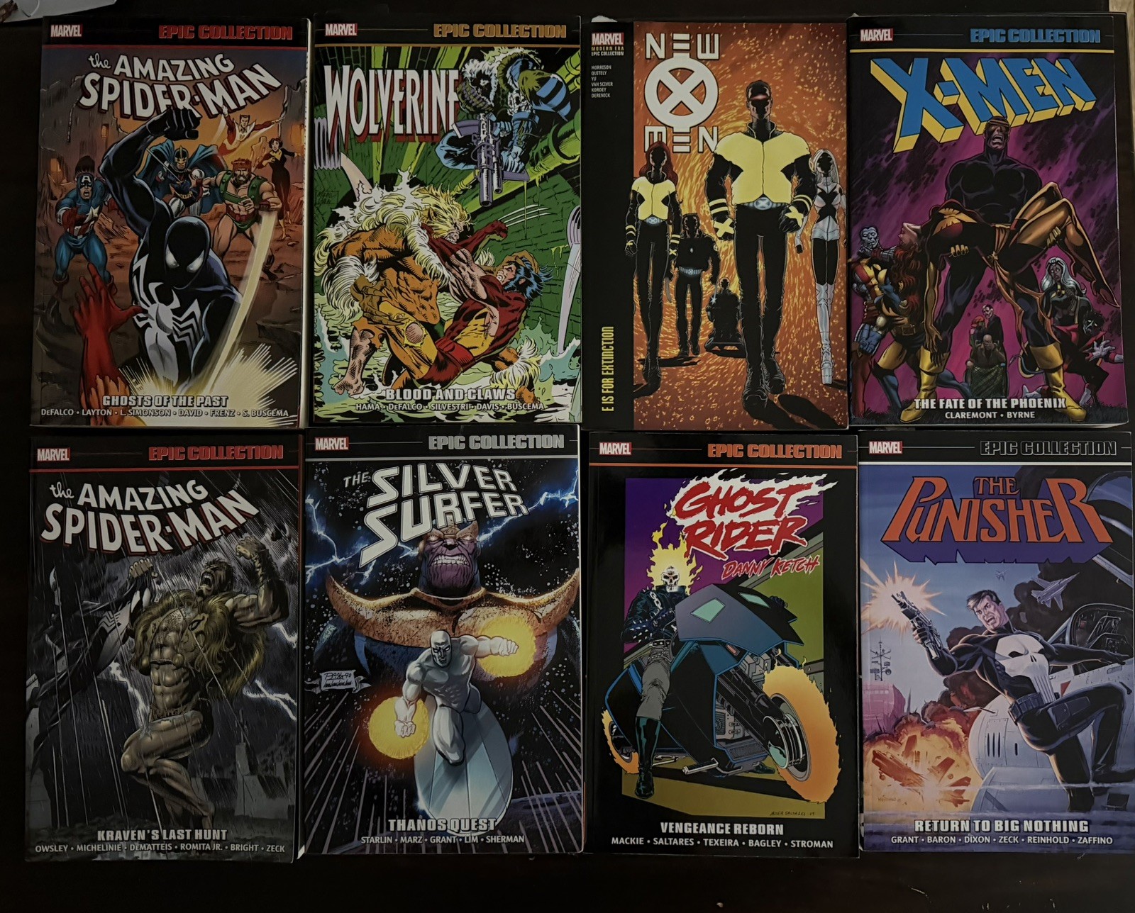 Marvel epic collection lot of 8 Spiderman Punisher Wolverine X-Men Ghost Rider
