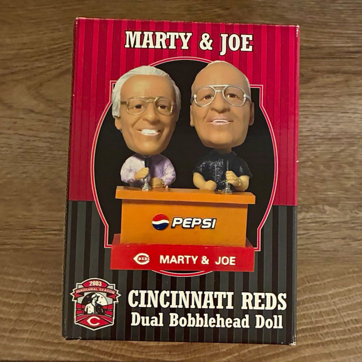 Pepsi Dual Bobblehead Cincinnati Reds Marty & Joe 2003  NIB SGA