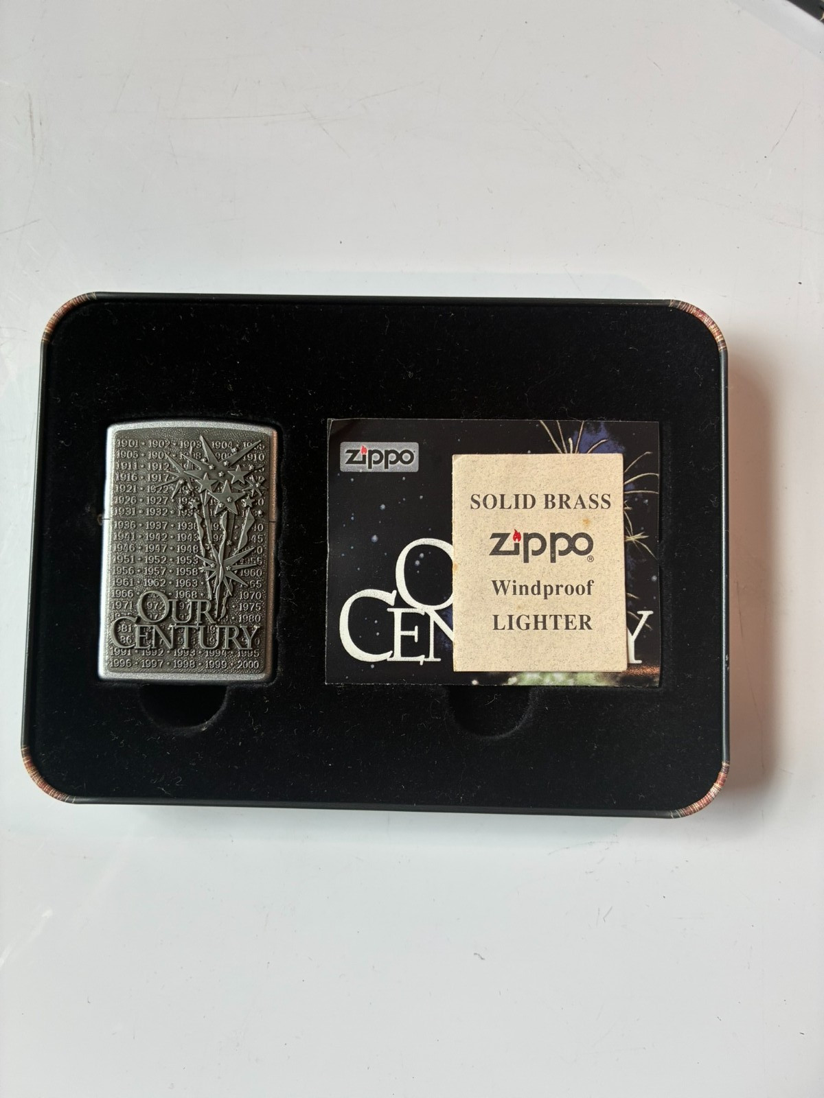 Vintage Our Century zippo lighter gift set.