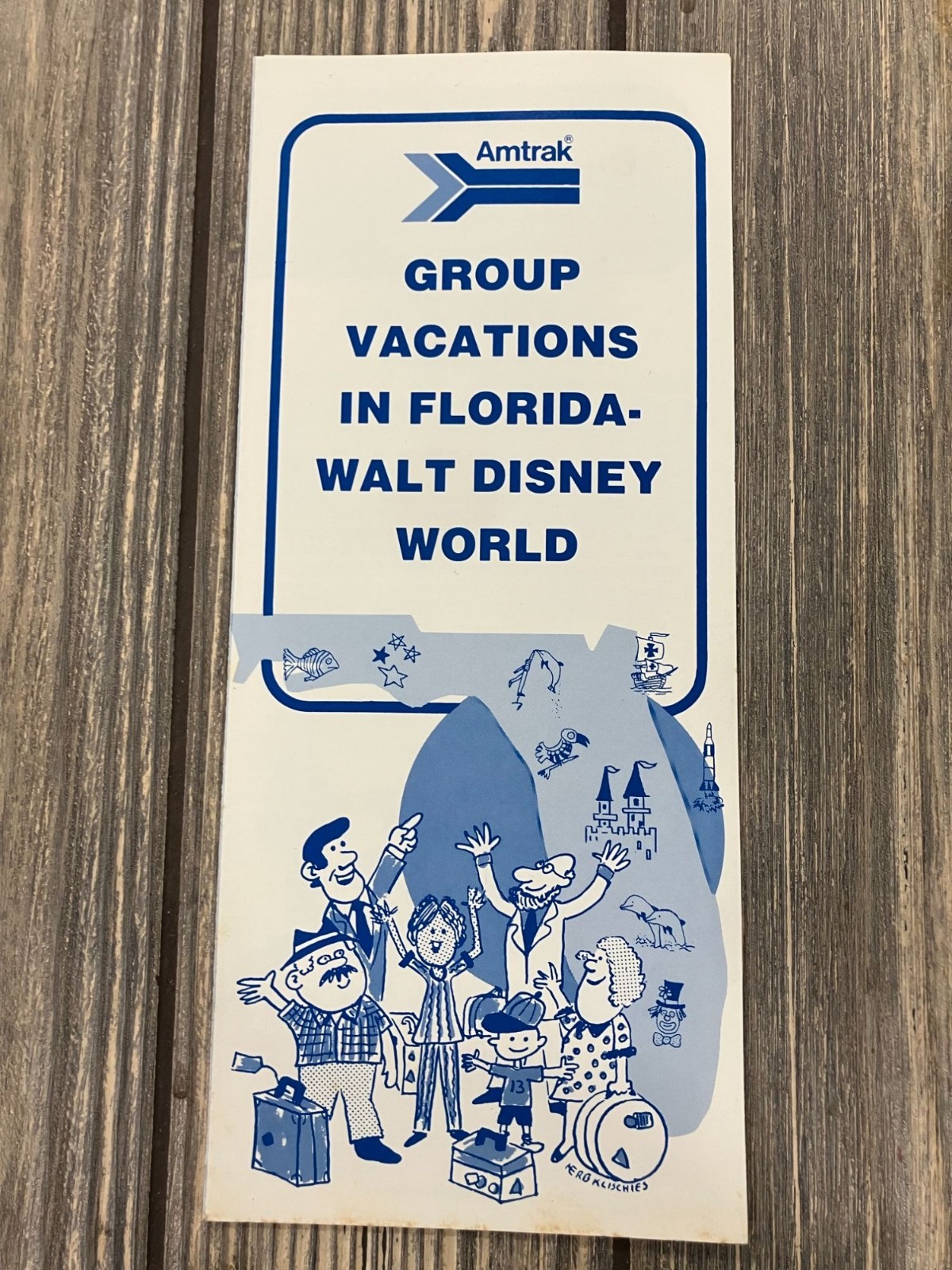 Amtrak Group Vacations Brochure Florida Walt Disney World 1976-1977 Travel Info