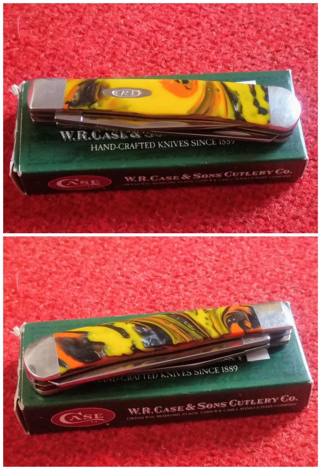CASE XX Full Size Trapper Two Blade WILD Tequila Sunrise New Old Stock 