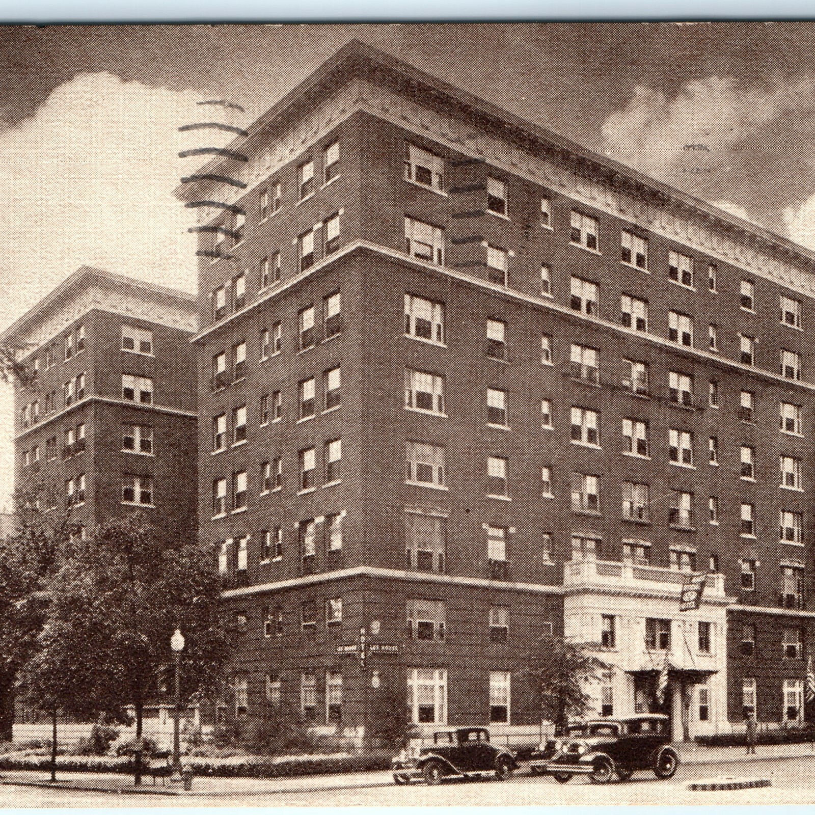 c1930s Washington DC Hotel Lee House Postcard Vintage Cars Street View