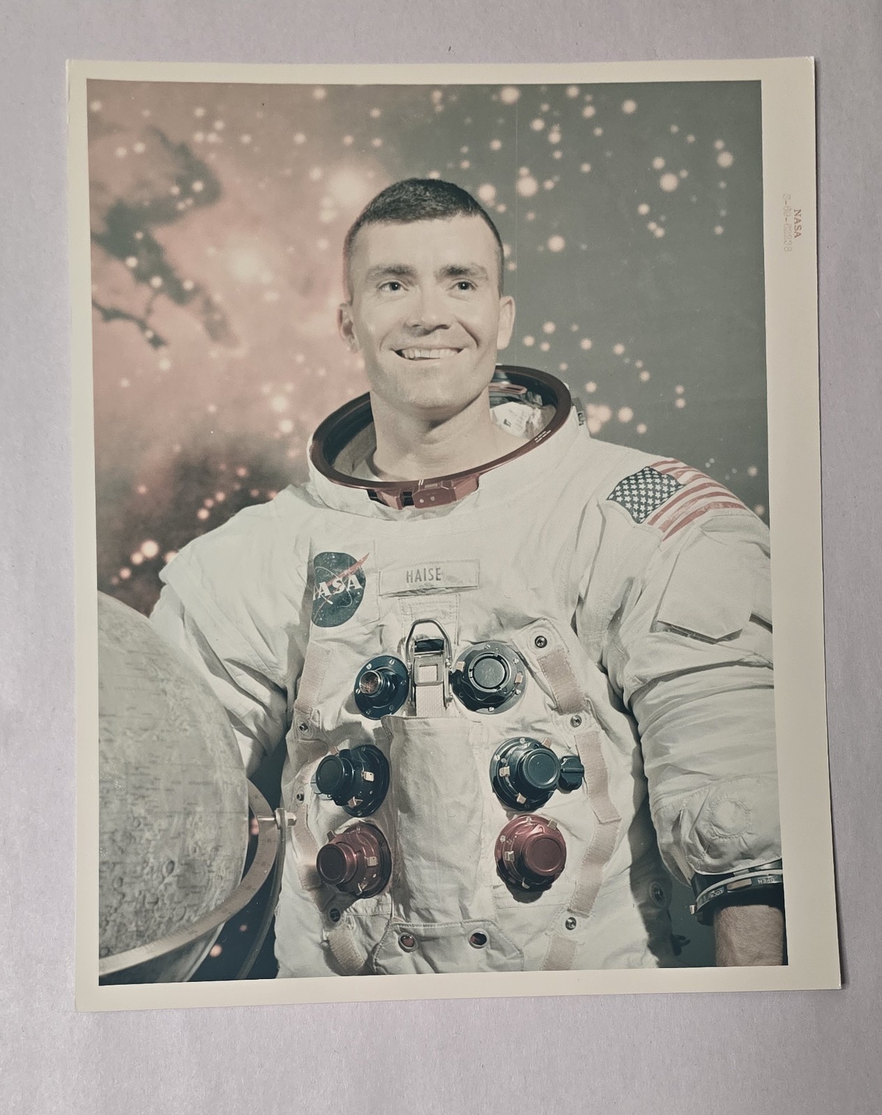 Vintage NASA Red Number Photo Apollo 13 Fred Haise S-69-62238 