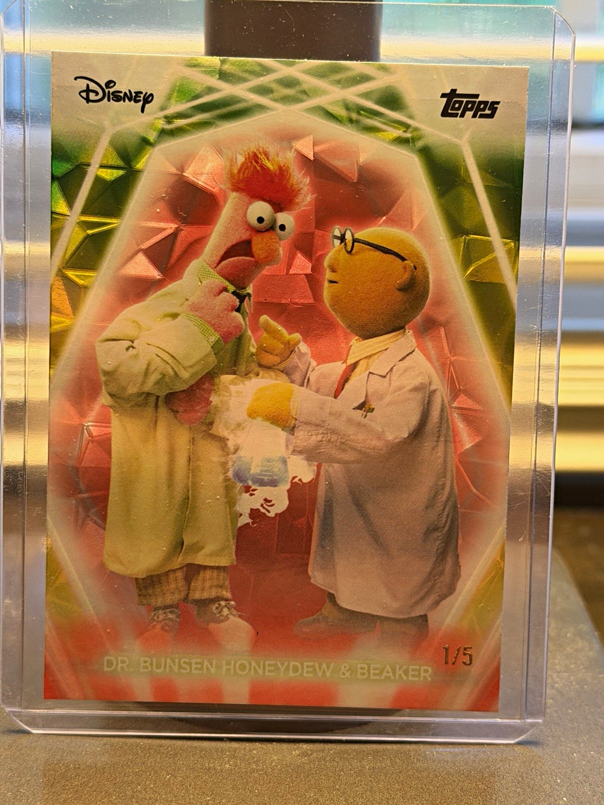 2026 Topps Disney Neon Dr Bunsen Honeydew & Beaker #193 RED DIAMANTE 1/5 SSP