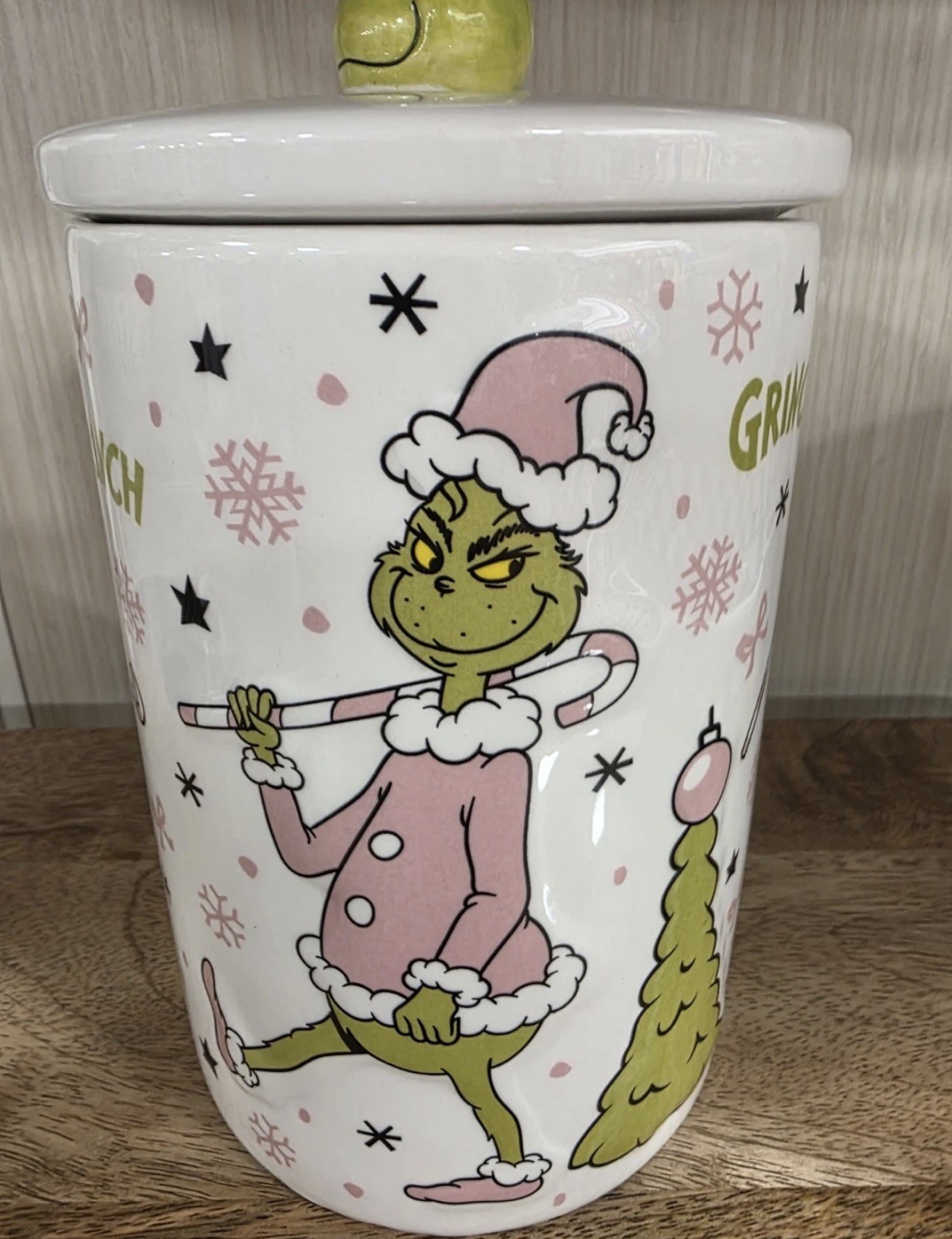 The Grinch Canister / Cookie Jar  - How The Grinch Stole Christmas - NEW Pink