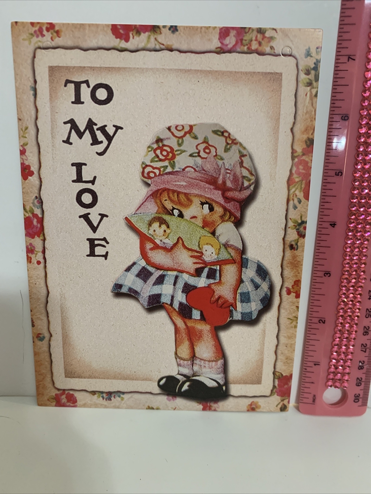 Valentine’s Day Decor VINTAGE STYLE Die Cut Cardboard 5 X 7”