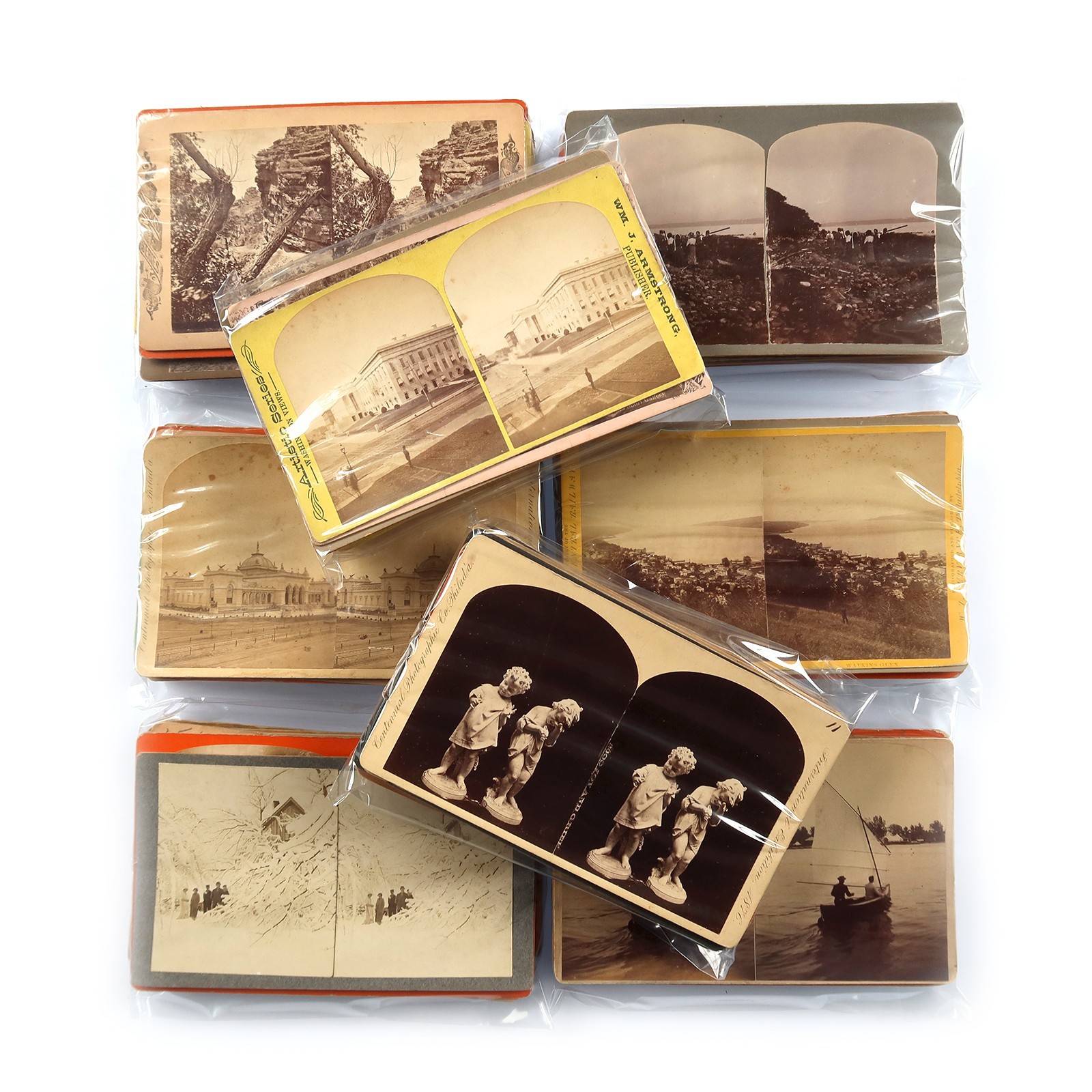 12 Antique Stereoview Cards Lot - Imperial Size Random Mixed Victorian Photos