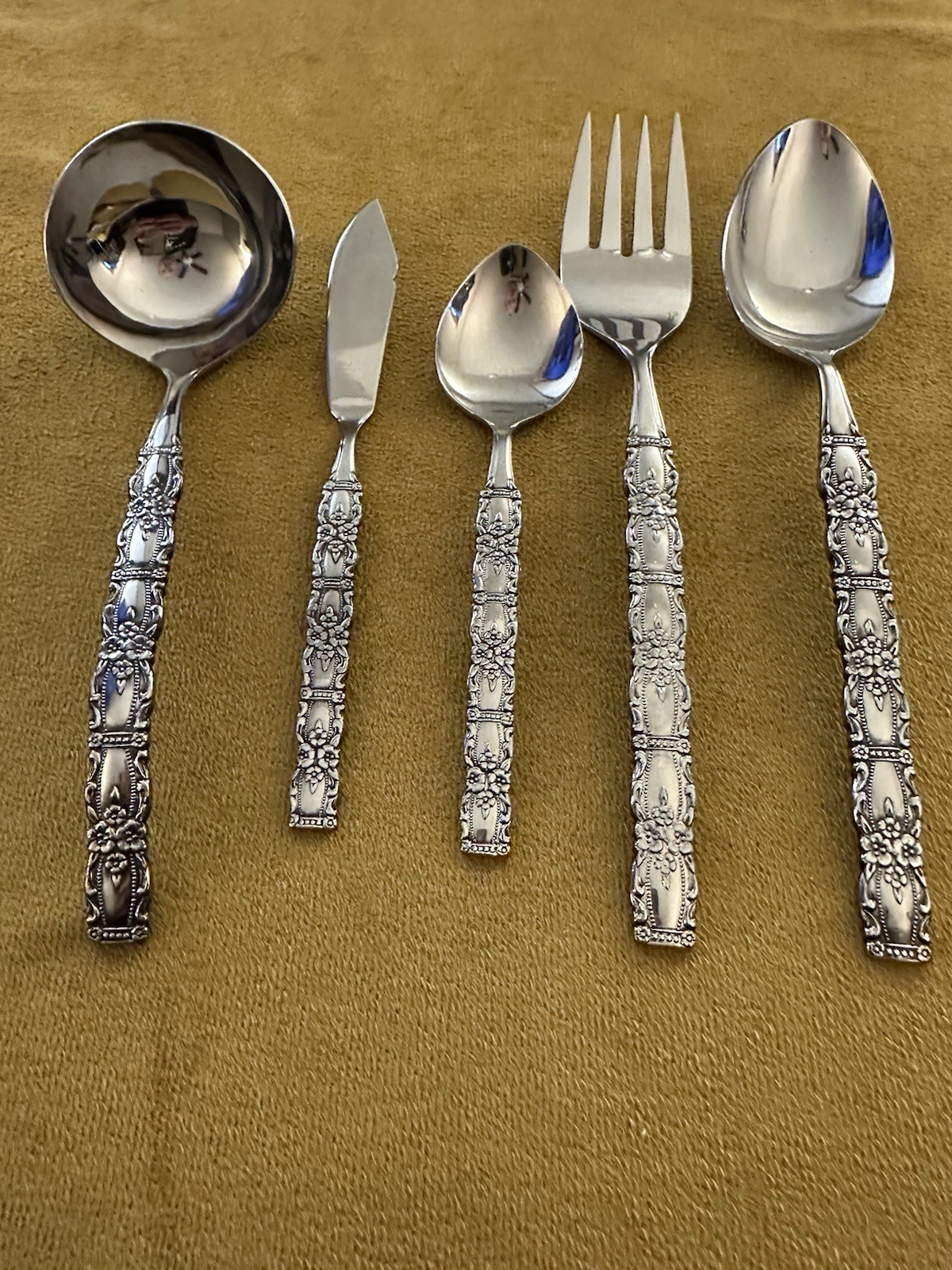 (5) Piece Serving Set VTG  ONEIDA NORTHLAND HOUSTON STAINLESS