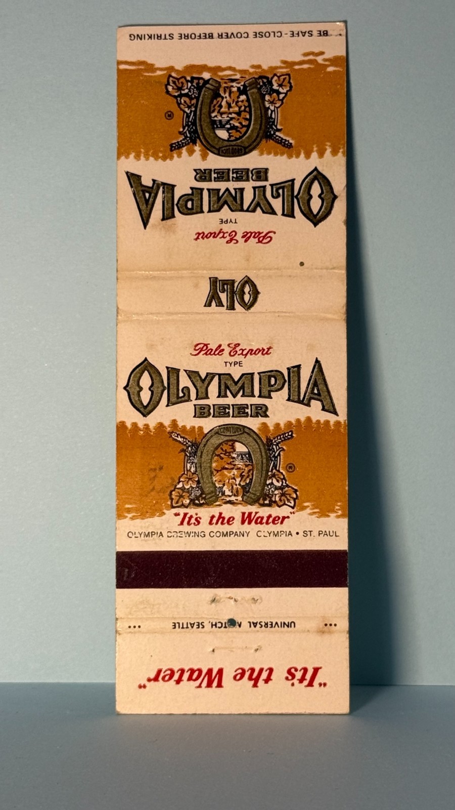 Matchbook Cover OLYMPIA BEER Pale Ale Drink Alcohol Bar St. Paul Minnesota MN