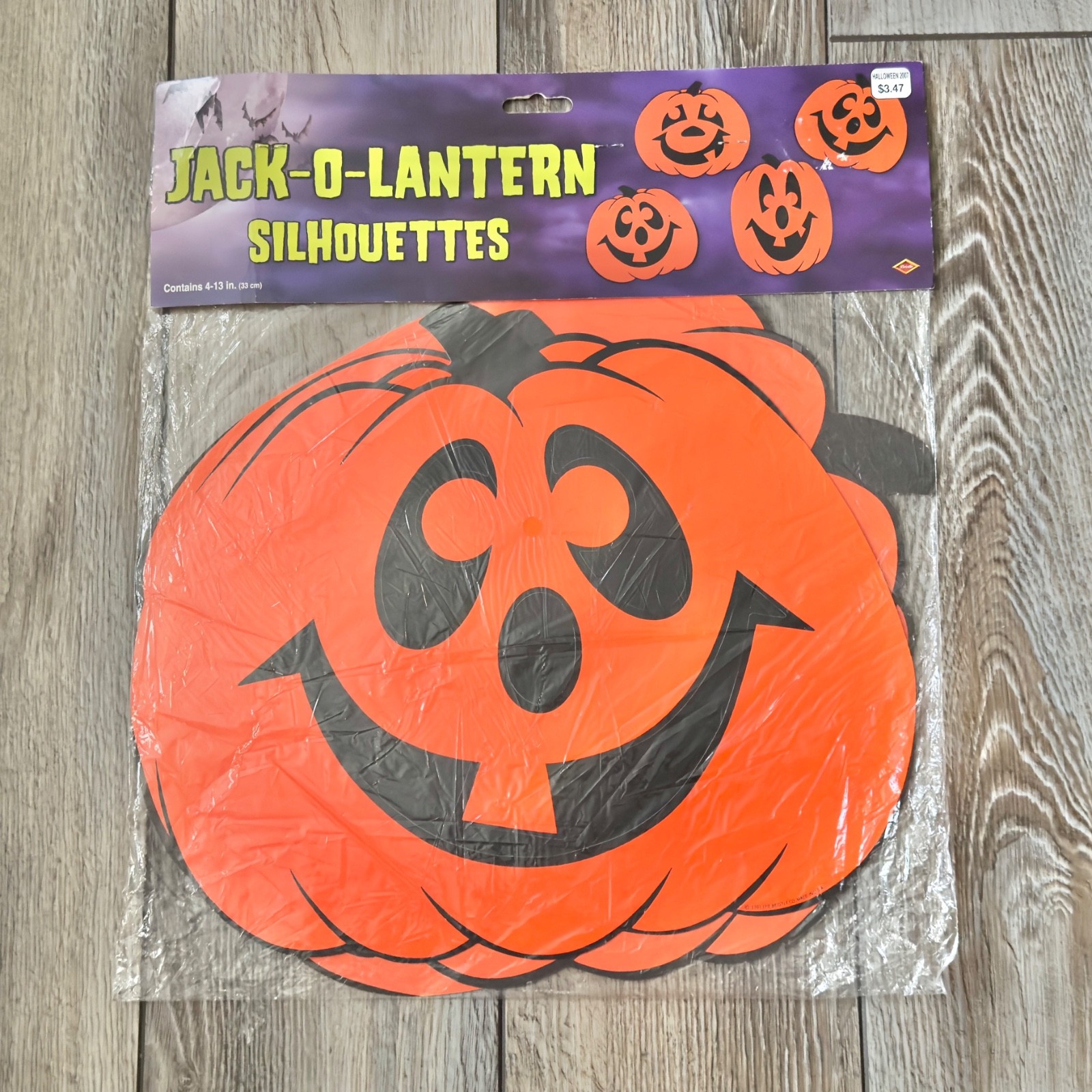 Vintage Sealed 4 Pack Beistle Jack-O-Lantern Die Cut Wall Decoration 1991 New