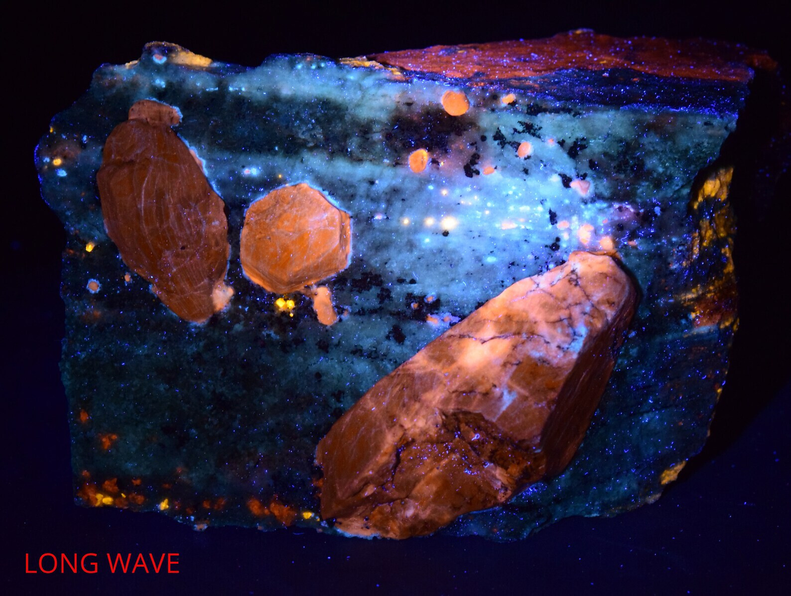 1105 Gram Rare Beautiful Fluorescent Afghanite Crystal On Matrix