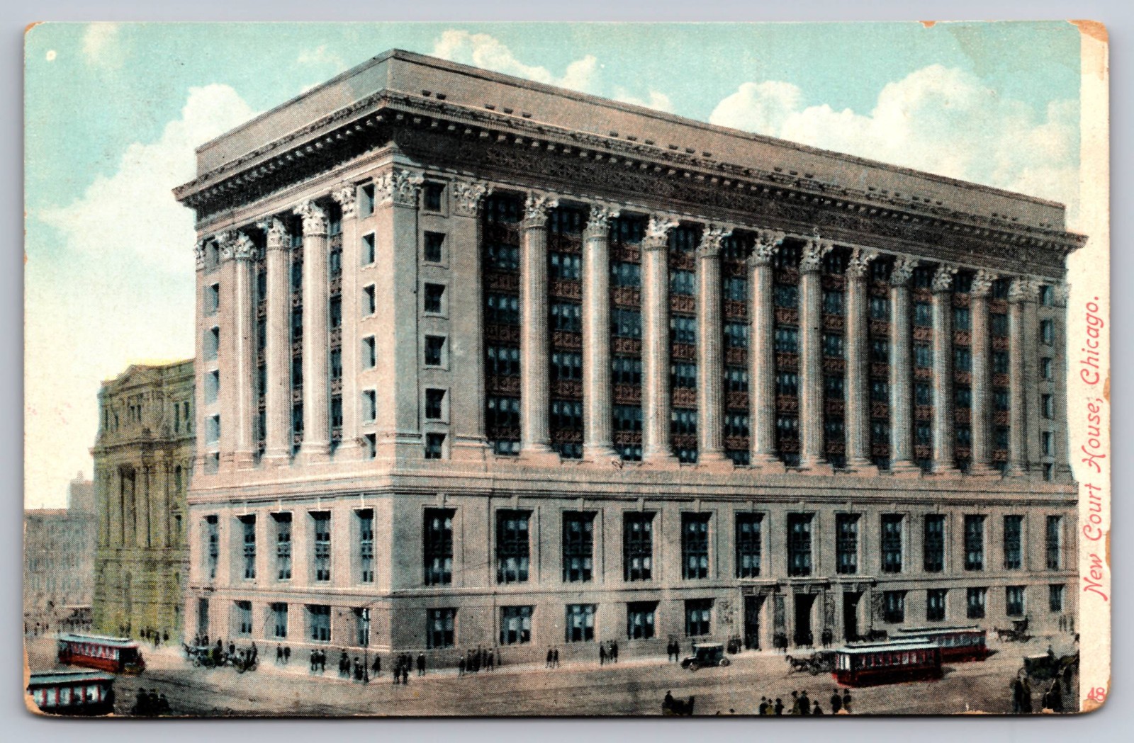 Chicago Illinois New Court House Antique Postcard c.1910
