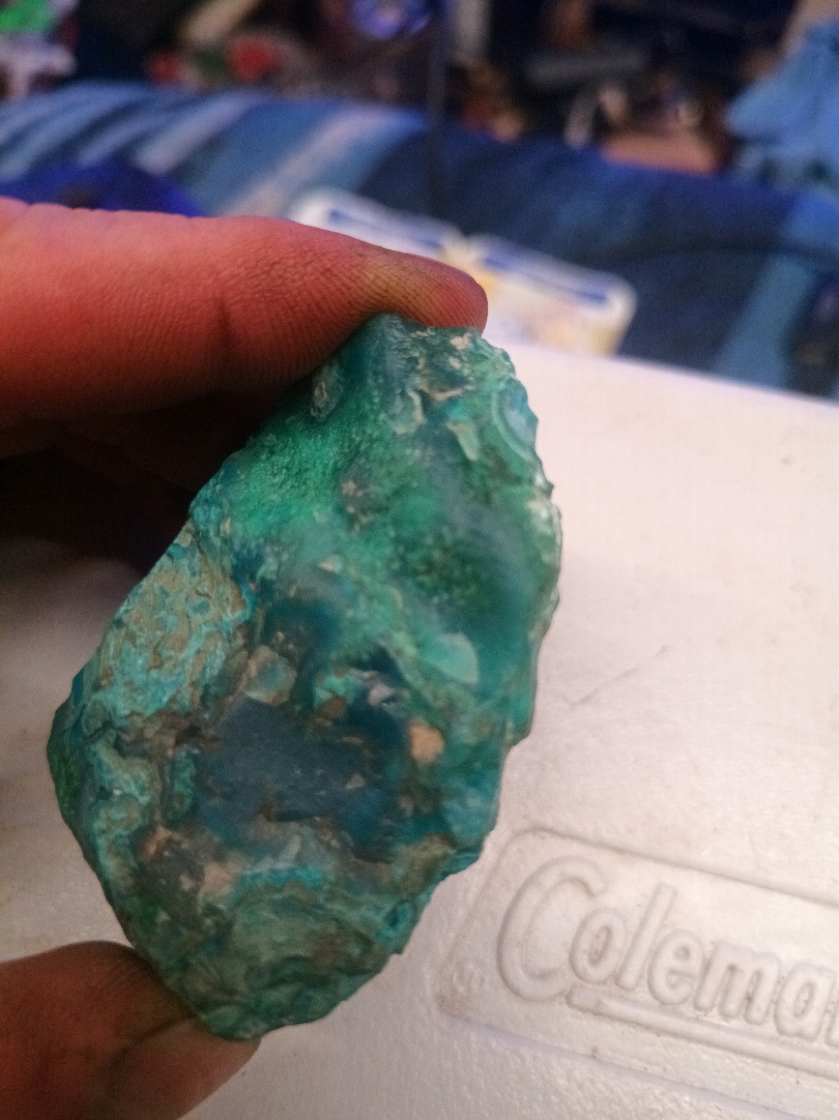 Gem Silica Chrysocolla Old Stock Rough Specimen  498ct