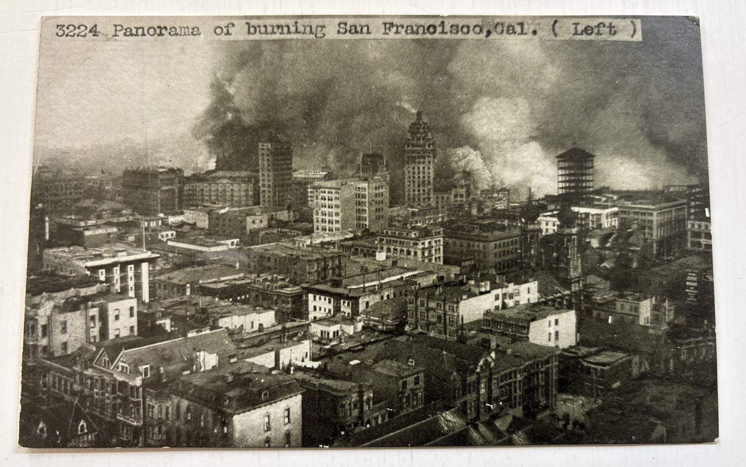 1906 Panorama of Burning San Francisco CA Adolph Selige Pub. Co. Postcard 3224