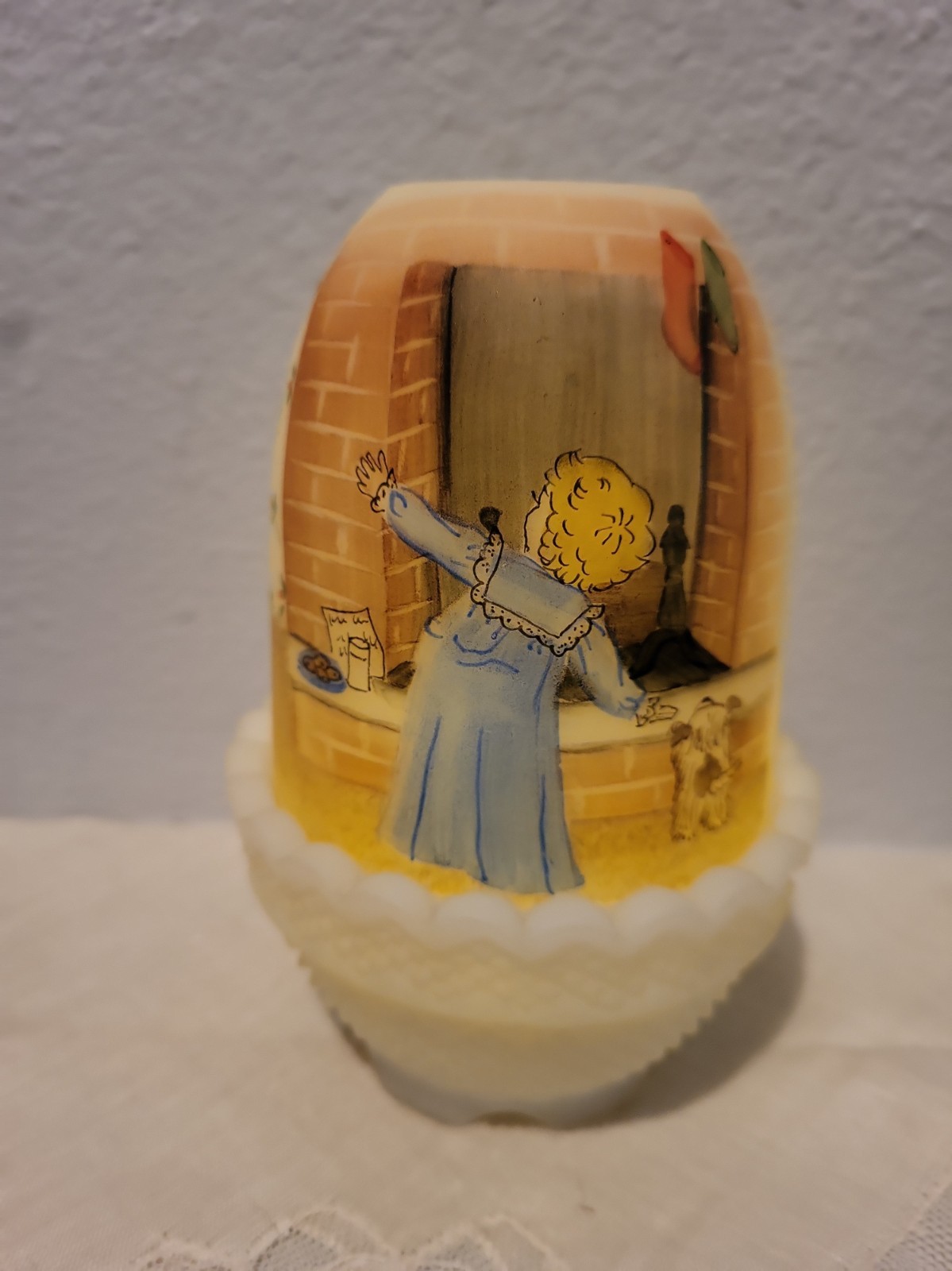 Vtg Fenton Fairy Lamp Christmas Fantasy 1984 Signed Limited Ed Expectations Rare
