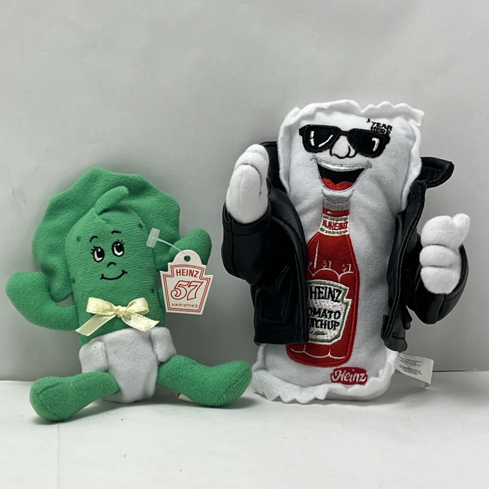 LOT OF 2 Heinz Tomato Ketchup 57 Plush Beanbags Limited Edition - With Tags
