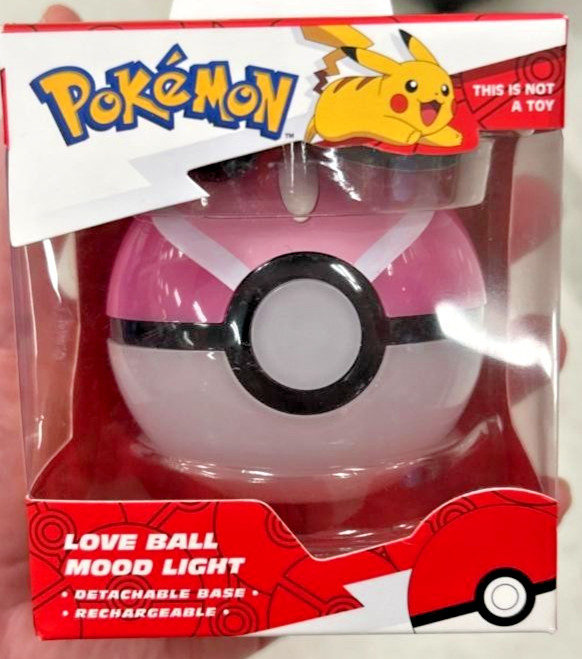 Pokémon Love Ball Mood Light Detachable Base Magnetic Charging Rechargeable