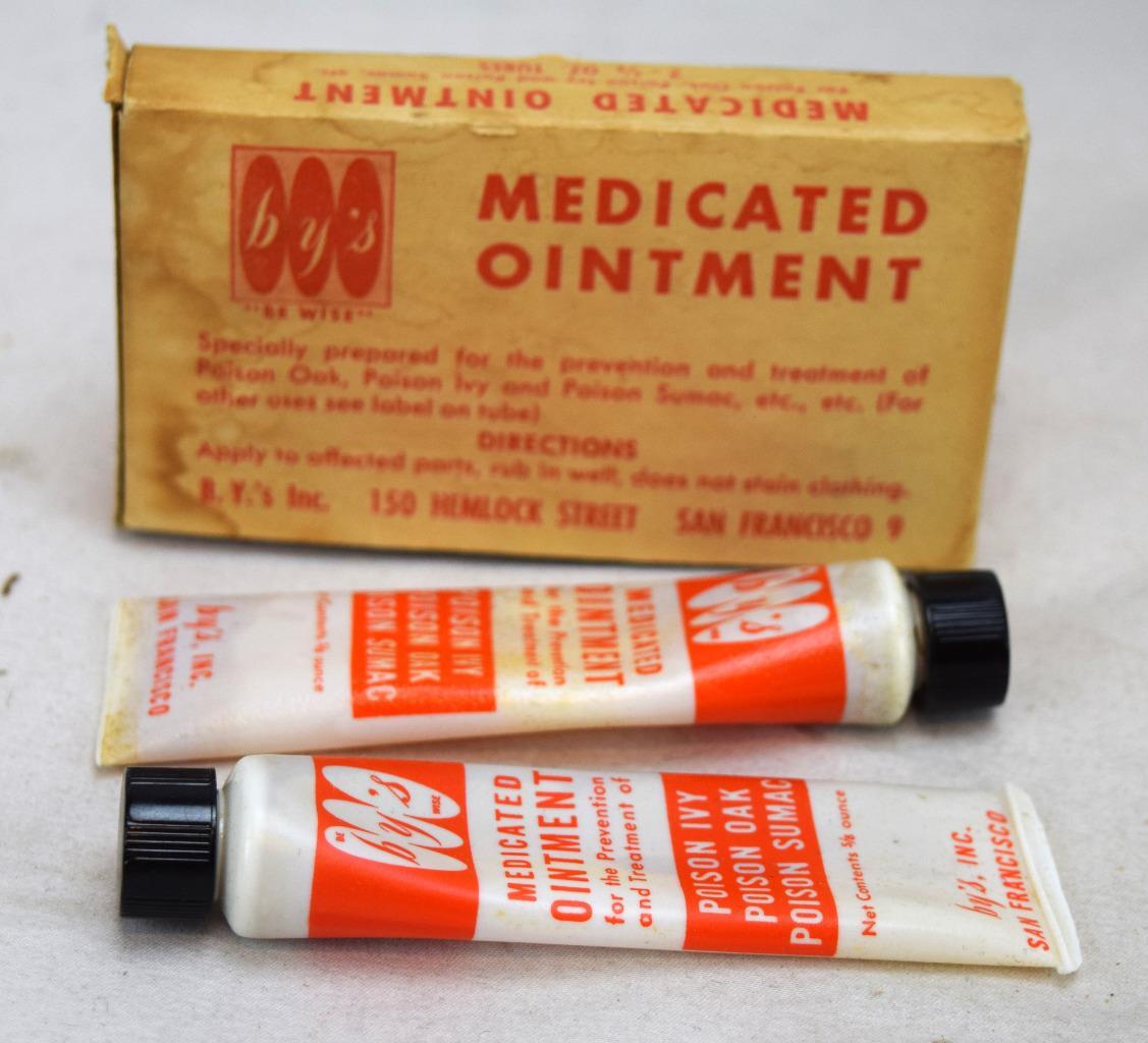 Vintage B.Y.'s Medicated Ointment Box w/2 Tubes