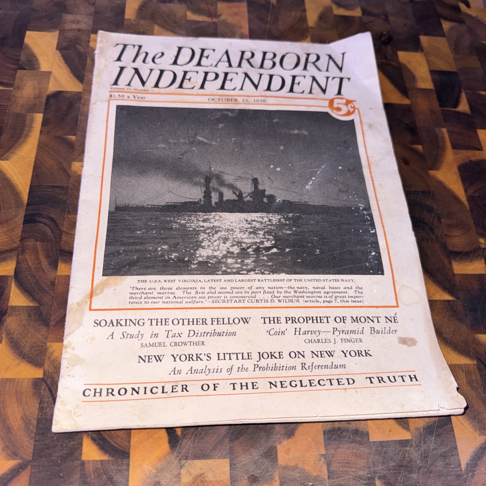 The Dearborn Independent October 23 1926 Chronicler Of The Neglected Truth