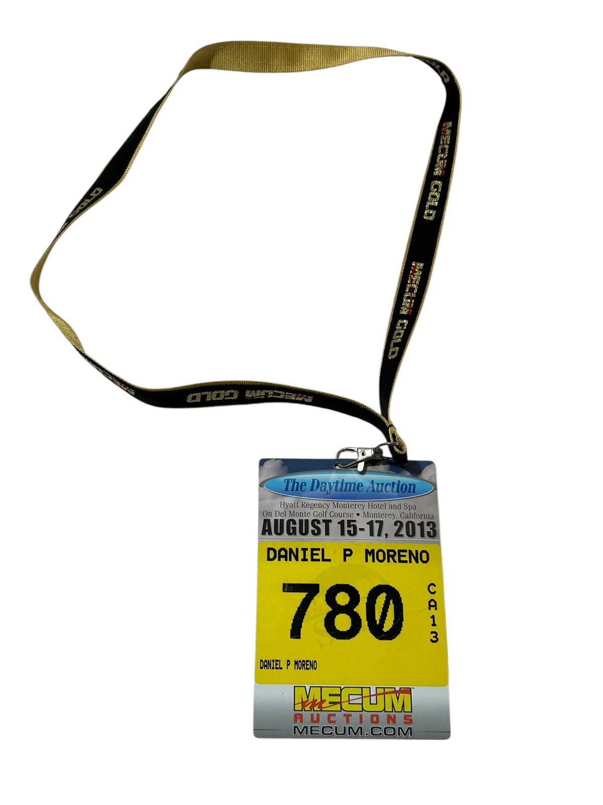 Mecum Auctions Member & Guest Expired August 2013 California Lanyard  & Pass