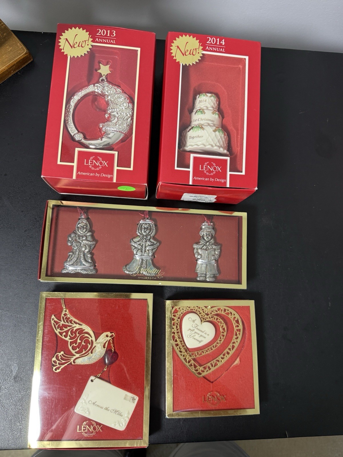 Vintage Lenox Christmas Ornaments Lot – 2013 & 2014 Annual + More – 6 Pieces