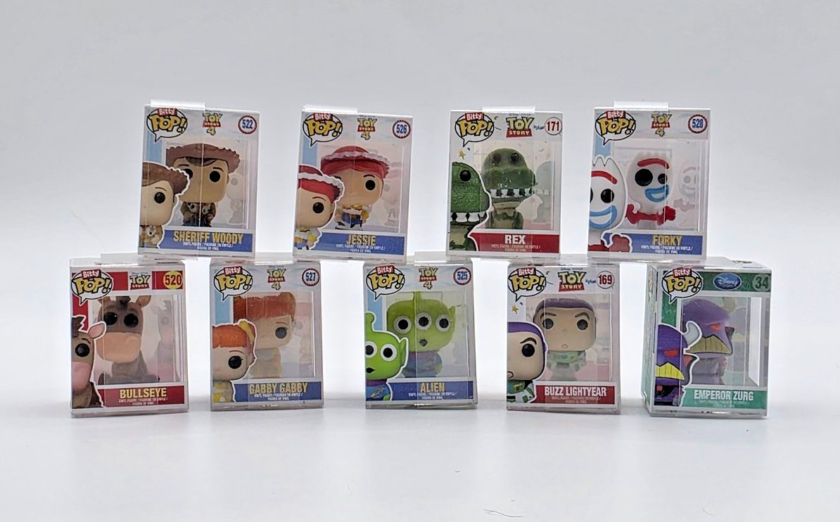 Funko Bitty Pop Toy Story Lot of 9 Woody Jessie Buzz Rex Forky Alien Zurg