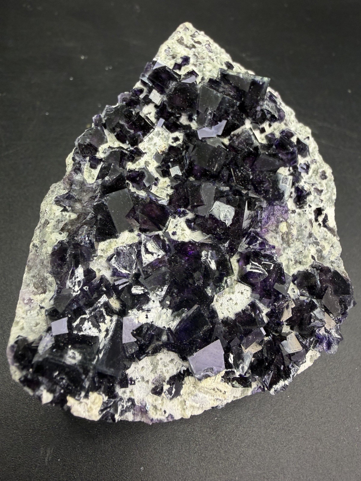 Natural Starry Night Purple Fluorite Crystal Cluster Pyrite Druzy Quartz UV