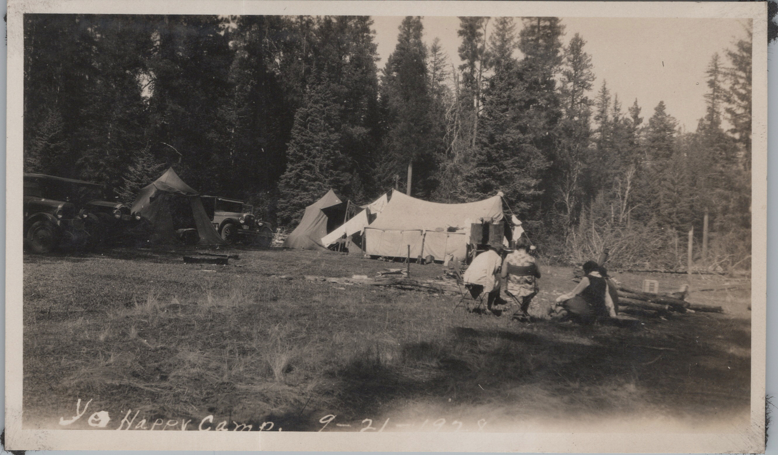 Antique PNW 1929 Ye Happy Camp Eastern Oregon 4.5x2.5 Original Photo