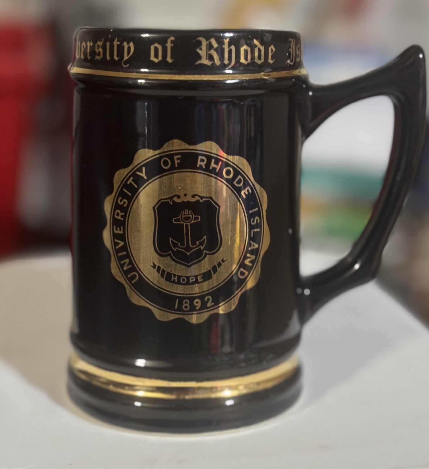 Vintage University of Rhode Island Ceramic Beer Stein/Tankard