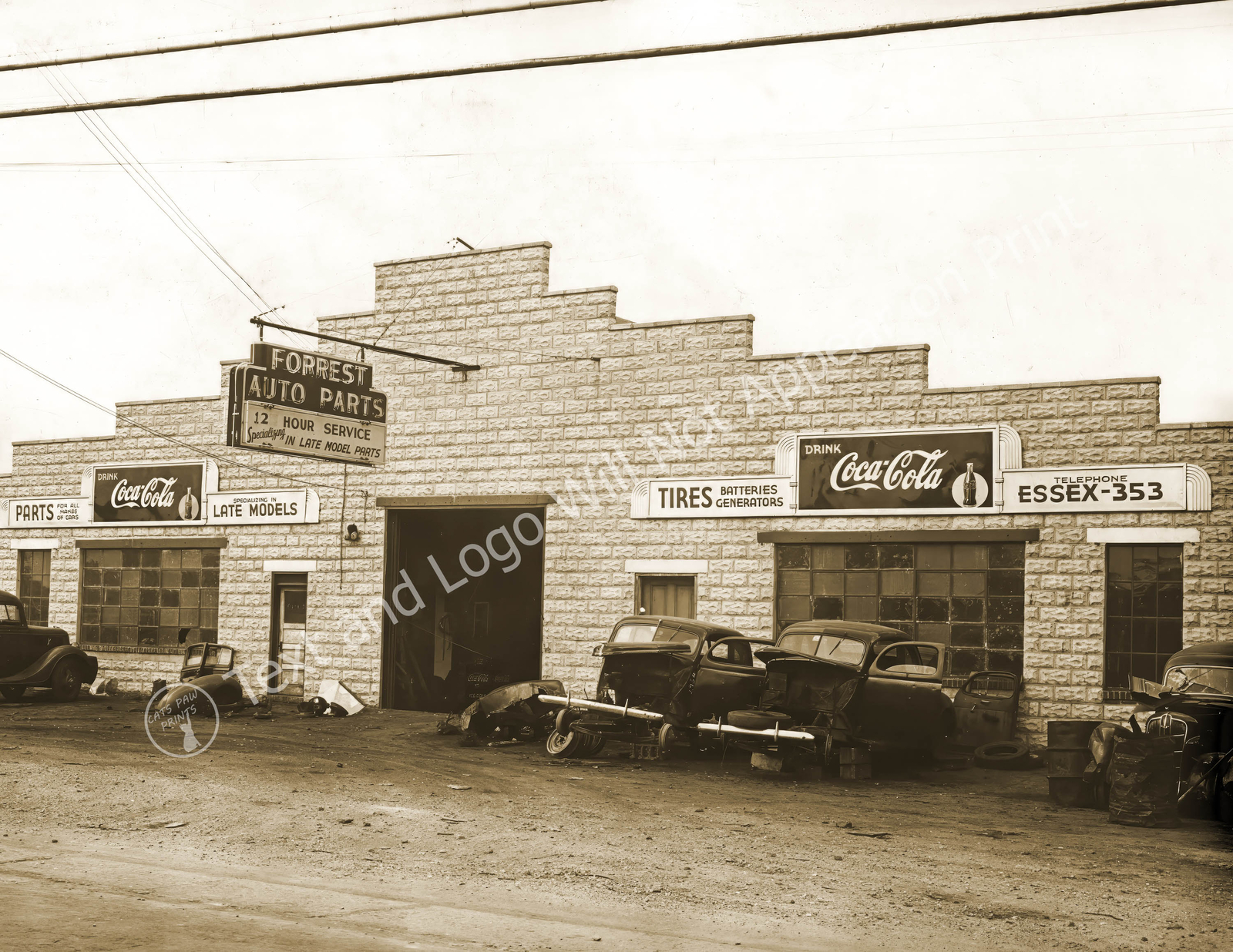1942 Forest Auto Parts & Garage, Baltimore, Maryland Vintage Old Photo Reprint 1942 Forest Auto Parts & Garage, Baltimore, Maryland Vintage Old Photo Reprint