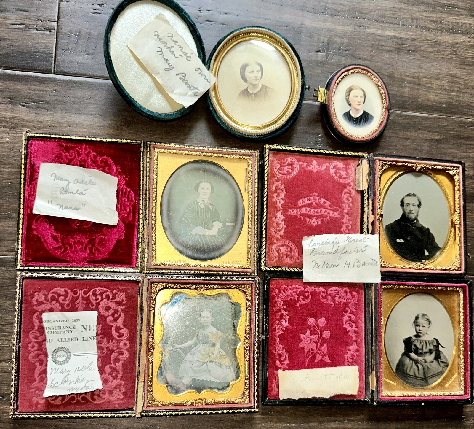 Antique BANTA Family Photo Lot Daguerreotypes Ambrotype ANSON FREDRICKS JAQUITH