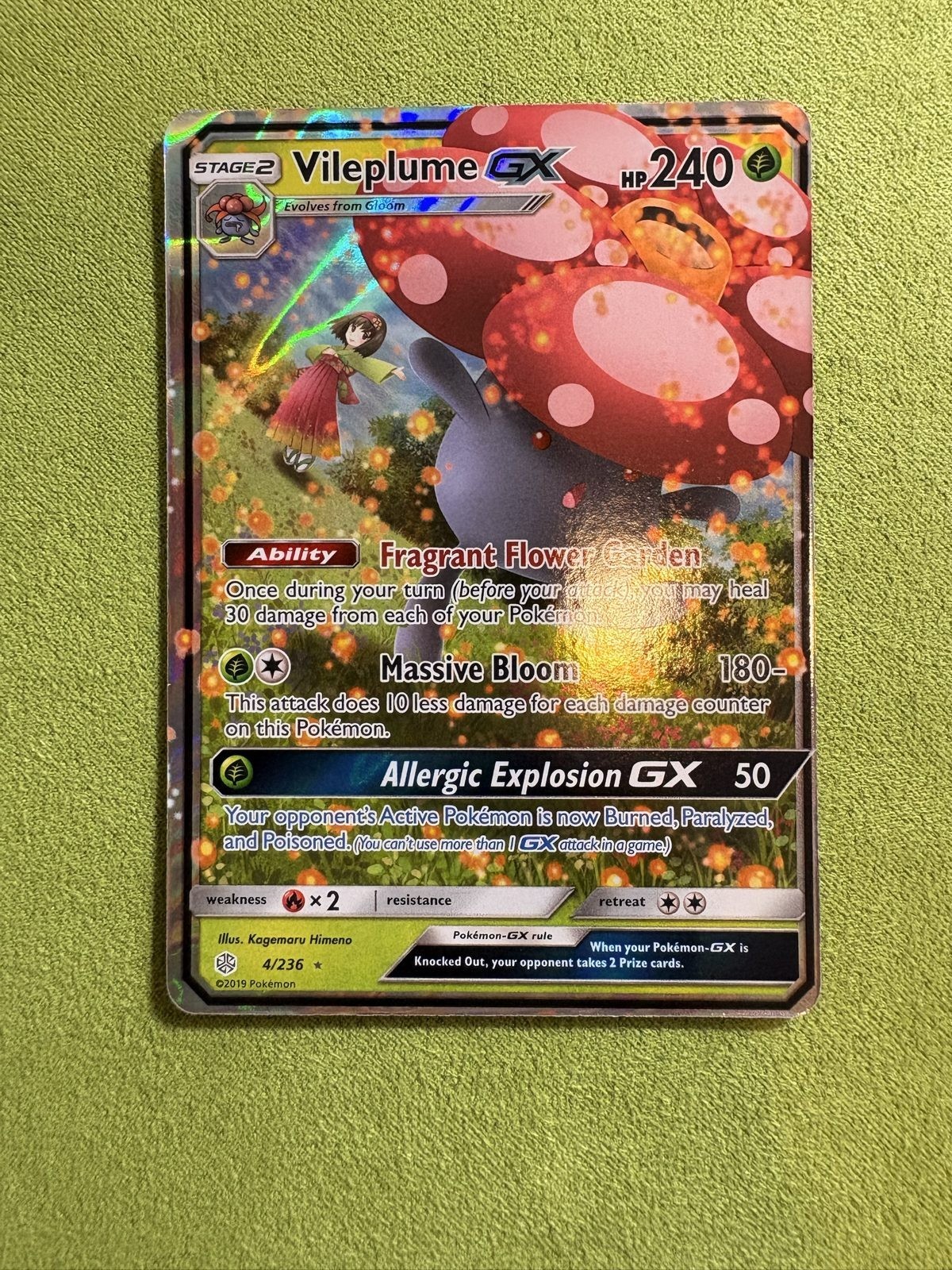 Vileplume GX 4/236 Ultra Rare Holo Cosmic Eclipse Pokemon Card NM