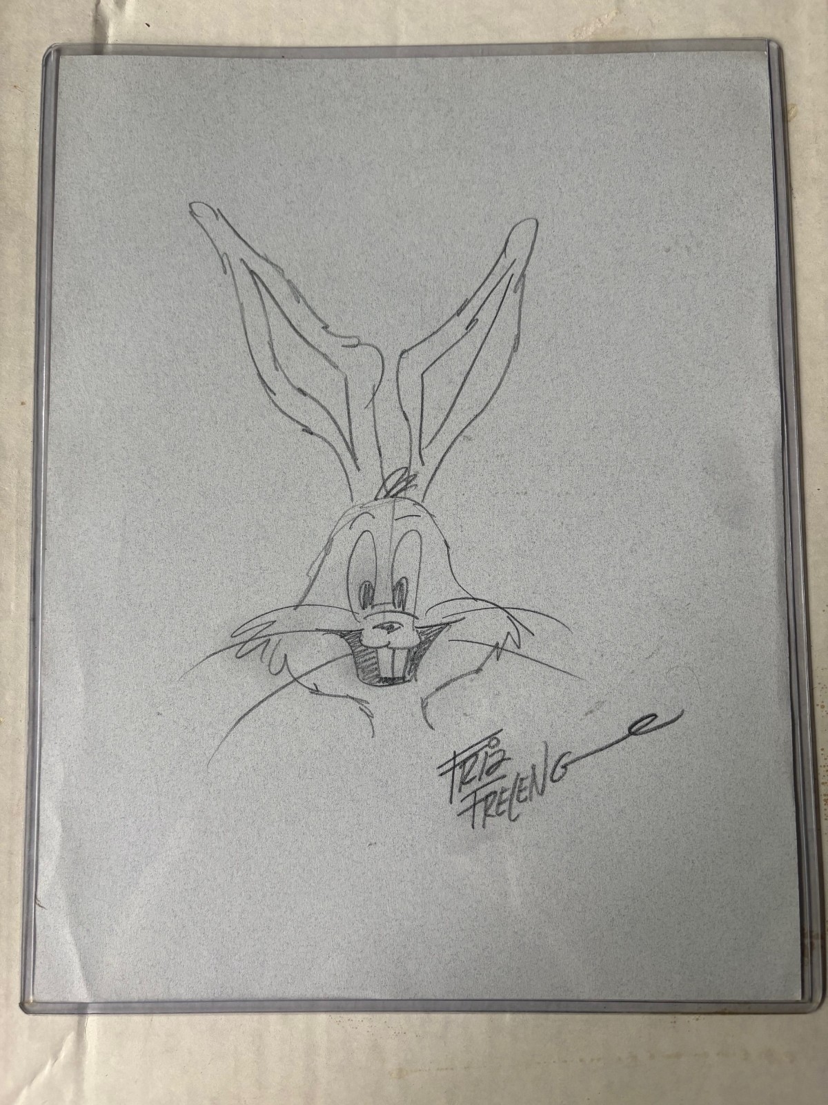 Friz Freleng d1995 signed autographed Bugs Bunny 8.5x10 Original Sketch
