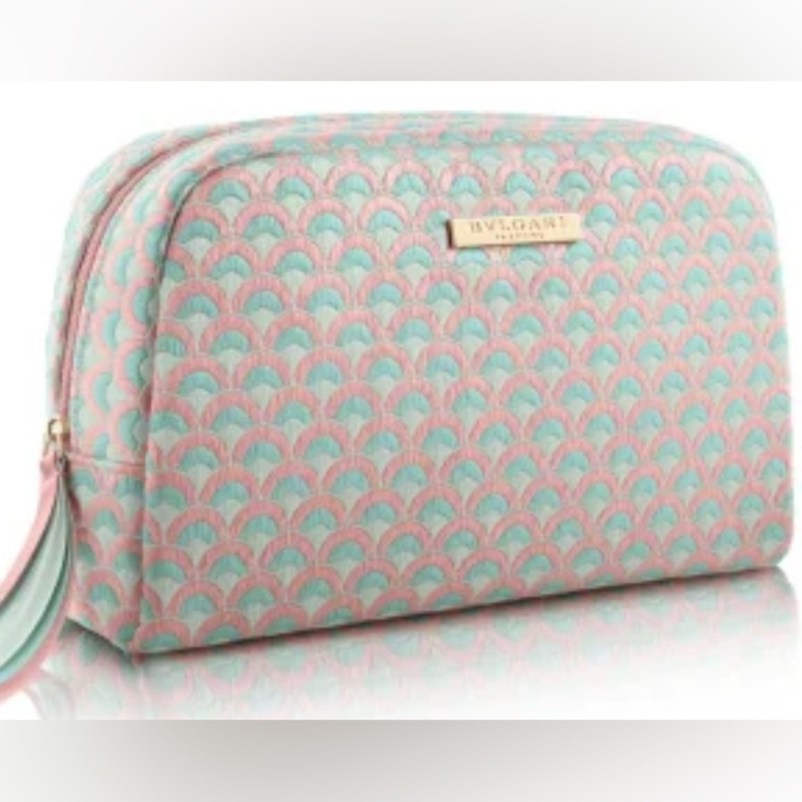 Bulgari Pink and Teal Women's Makeup Bag gift with Purchase