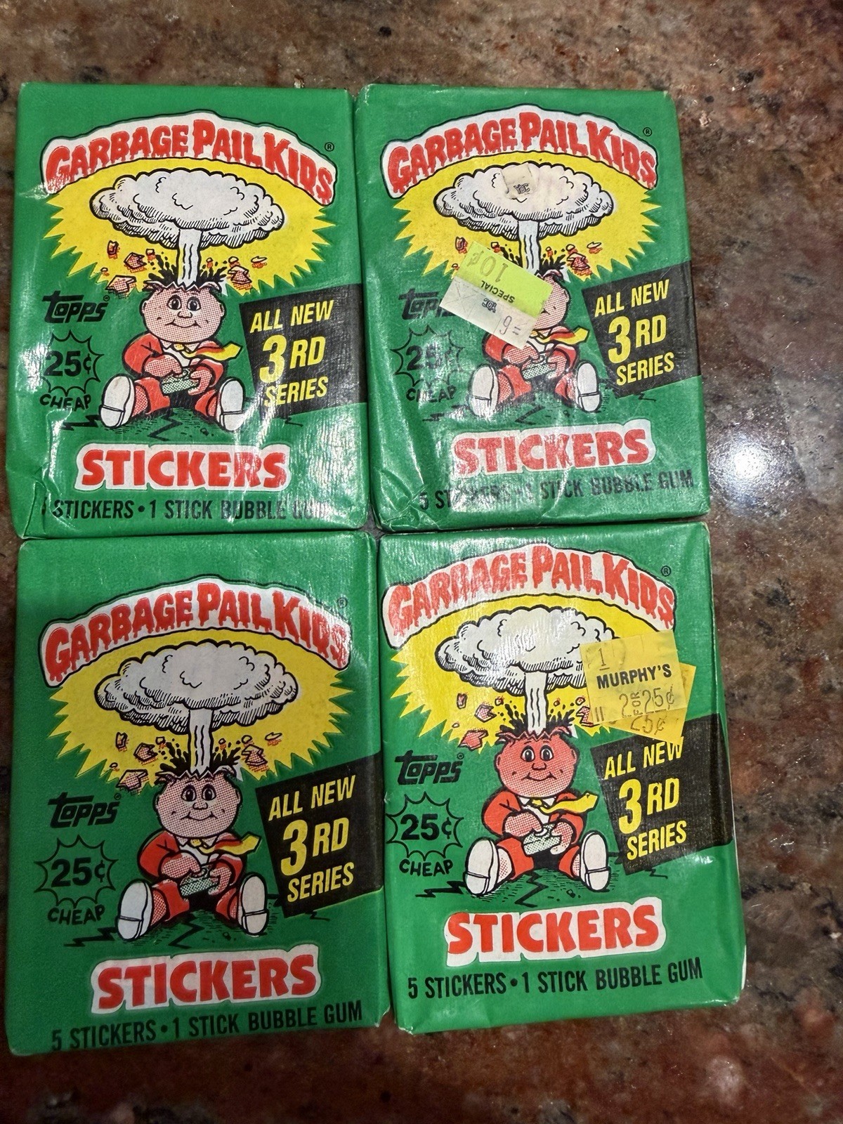 Garbage Pail Kids 3rd Series 3 Sealed Wax Packs Vintage GPK