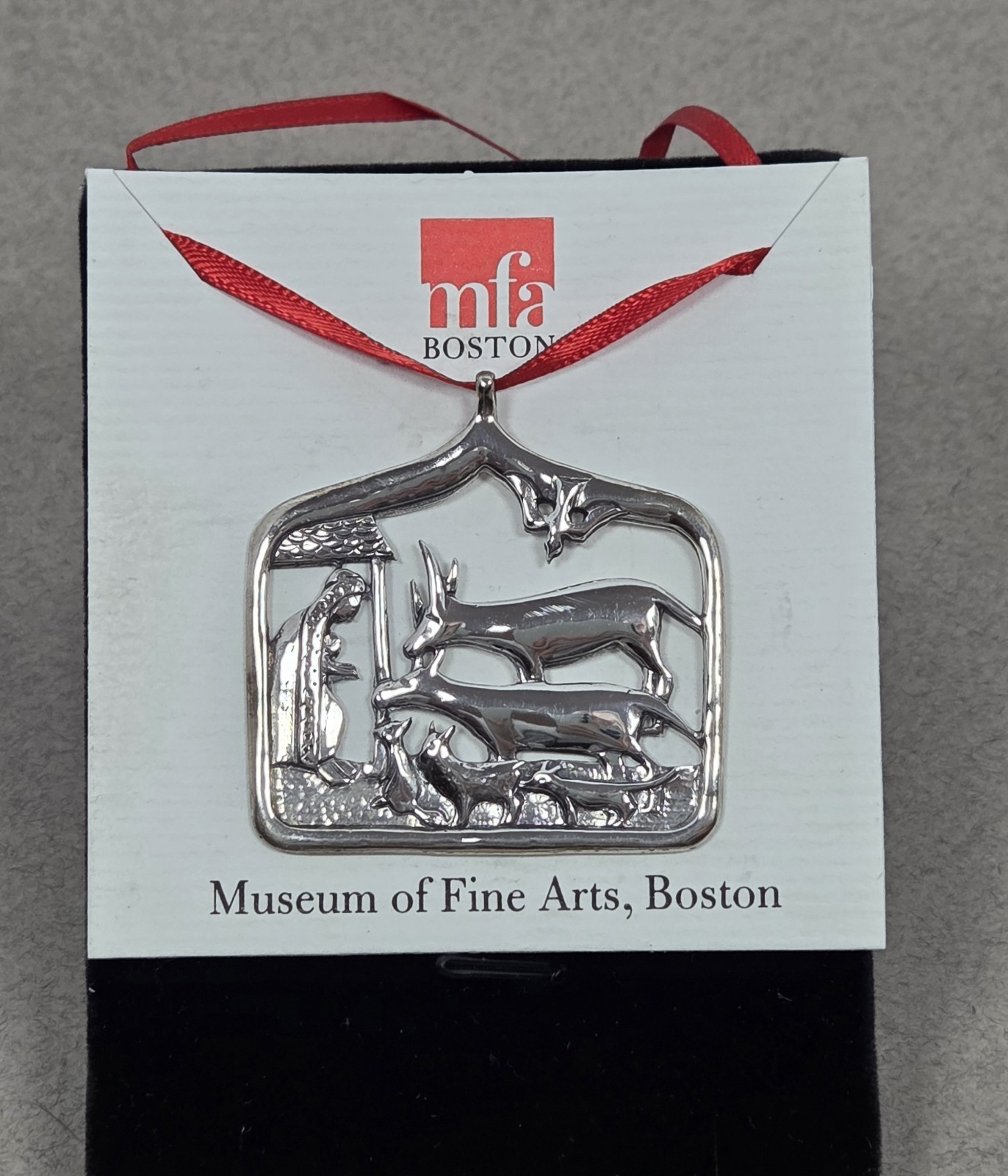 Vintage Sterling Silver MFA Boston Hand & Hammer H&H Christmas Ornament- Manger