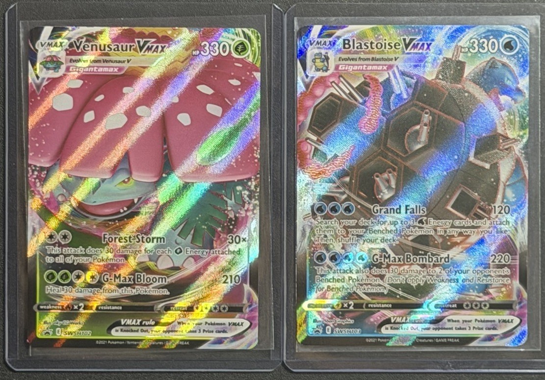 Venusaur & Blastoise VMAX SWSH102 SWSH103 Promo Pokémon Card Lot NM / Mint