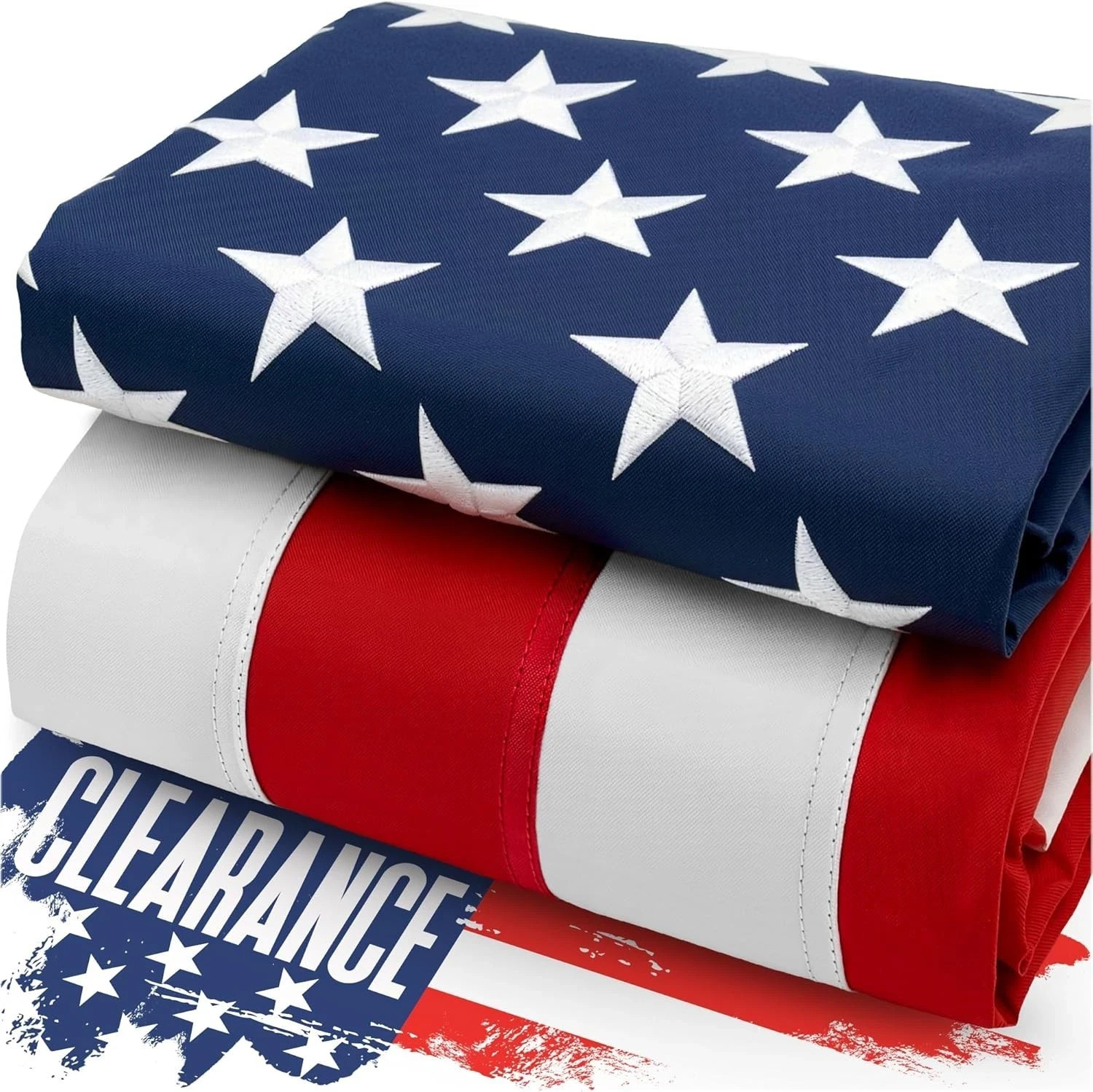 US American Flag 3x5 Embroidered Stars Reinforced Heavy-Duty United States Flag