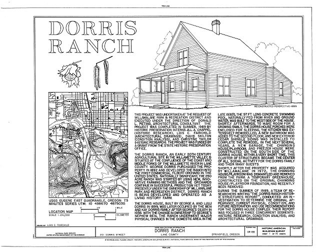 Photo:Springfield Oregon Dorris Ranch 1920s Historic Farm House Sketch