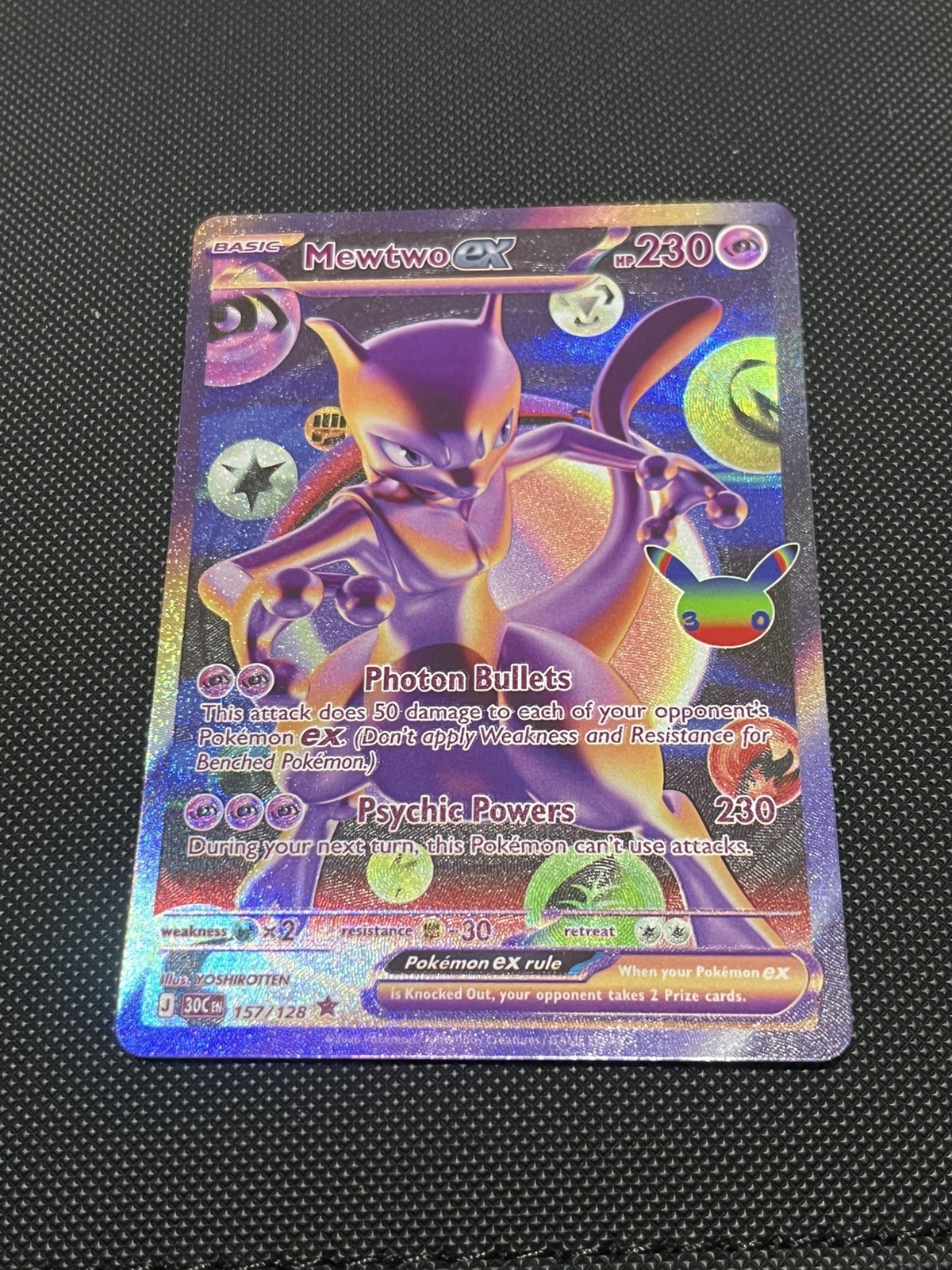 Mewtwo ex 157/128 Futuristic Rare ME: 30th Celebration Pokemon Holo Near Mint