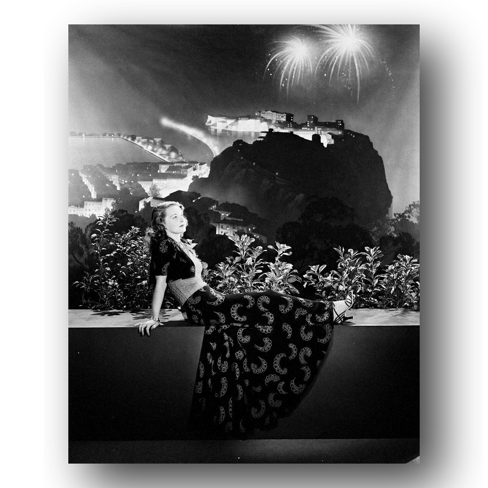 Bette Davis Photo 8x10 Warner Bros Studios 1937 Portrait City Balcony Evening Go
