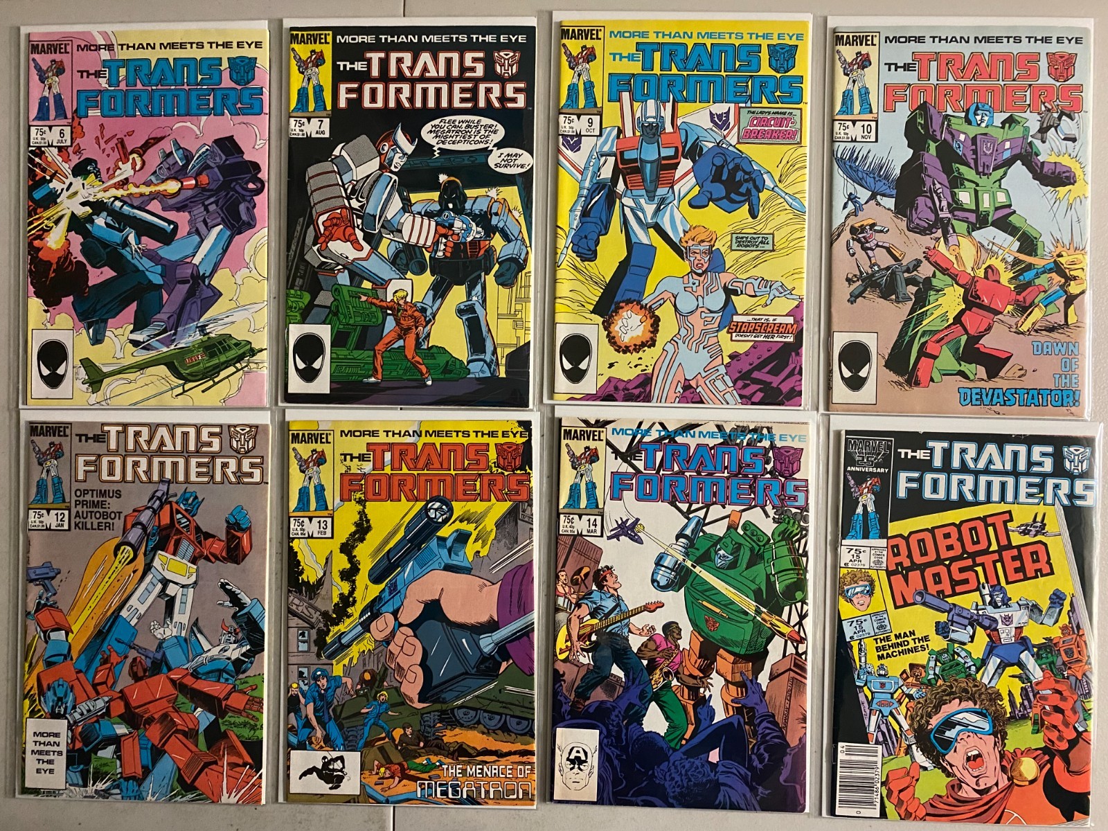Transformers lot #6-46 Marvel (average 6.0 FN) 27 different books (1985 to 1988)