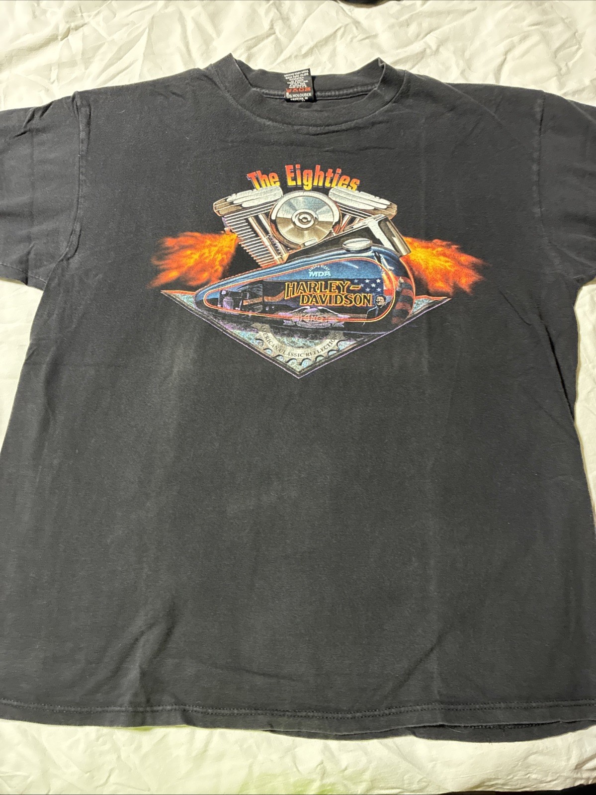 Vtg 1998 Harley Davidson David Uhl The Eighties Shirt XL Yosemite Closed Dealer