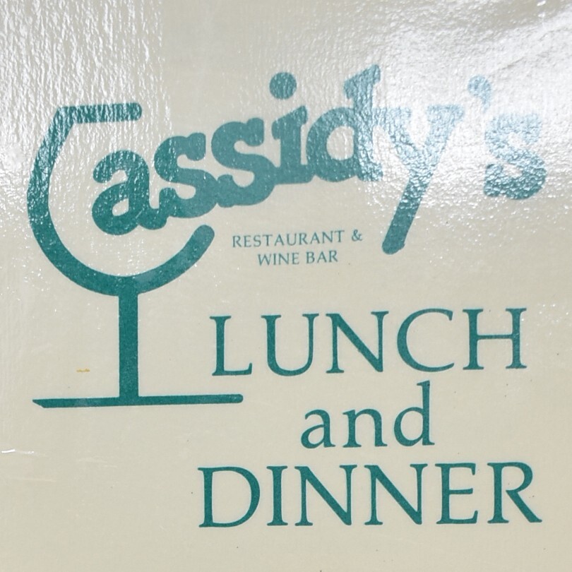 1985 Cassidy\'s Restaurant Bar Menu 1331 SW Washington Street Portland Oregon