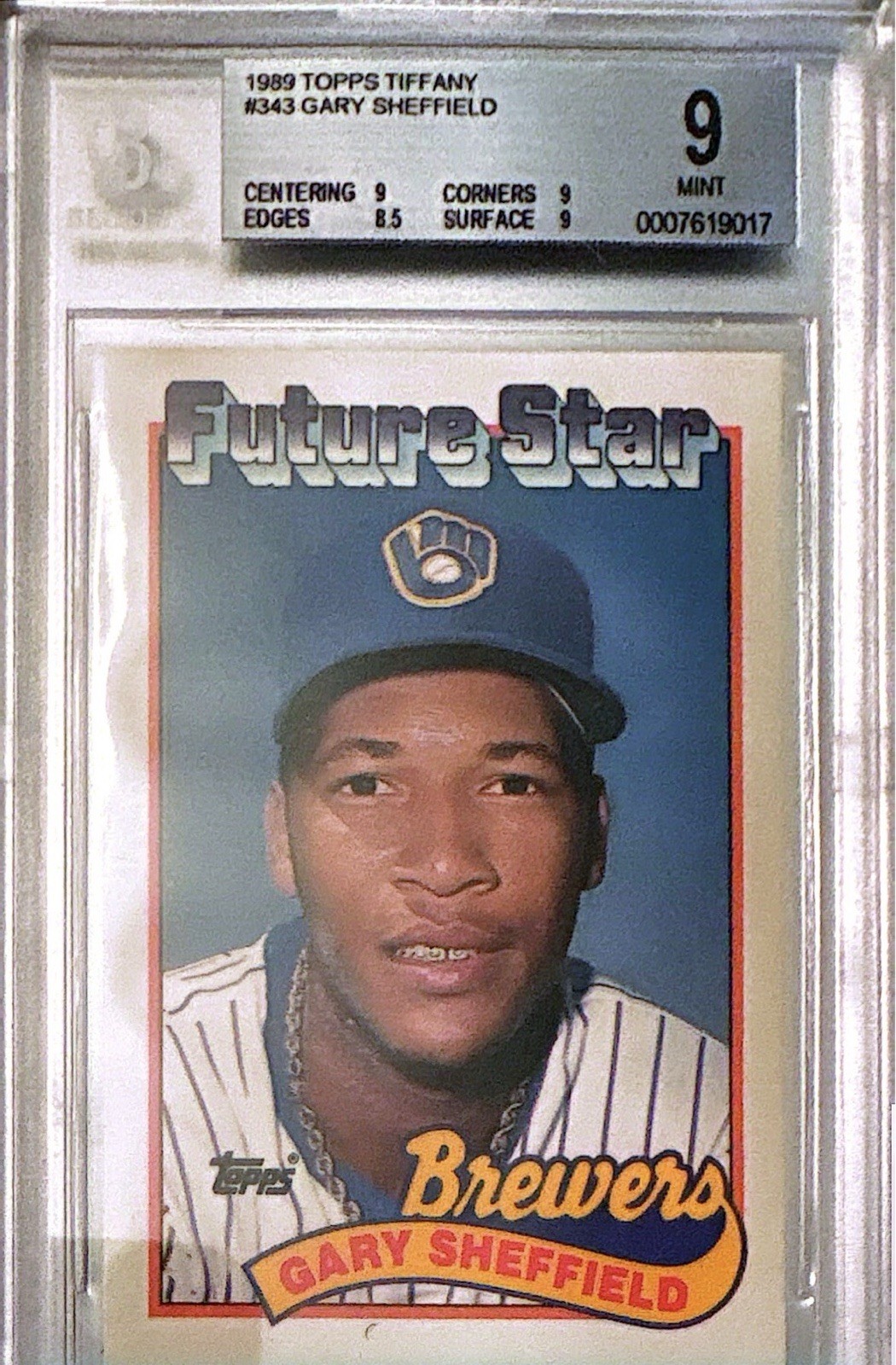 1989 TOPPS TIFFANY #343 GARY SHEFFIELD BGS 9 Mint