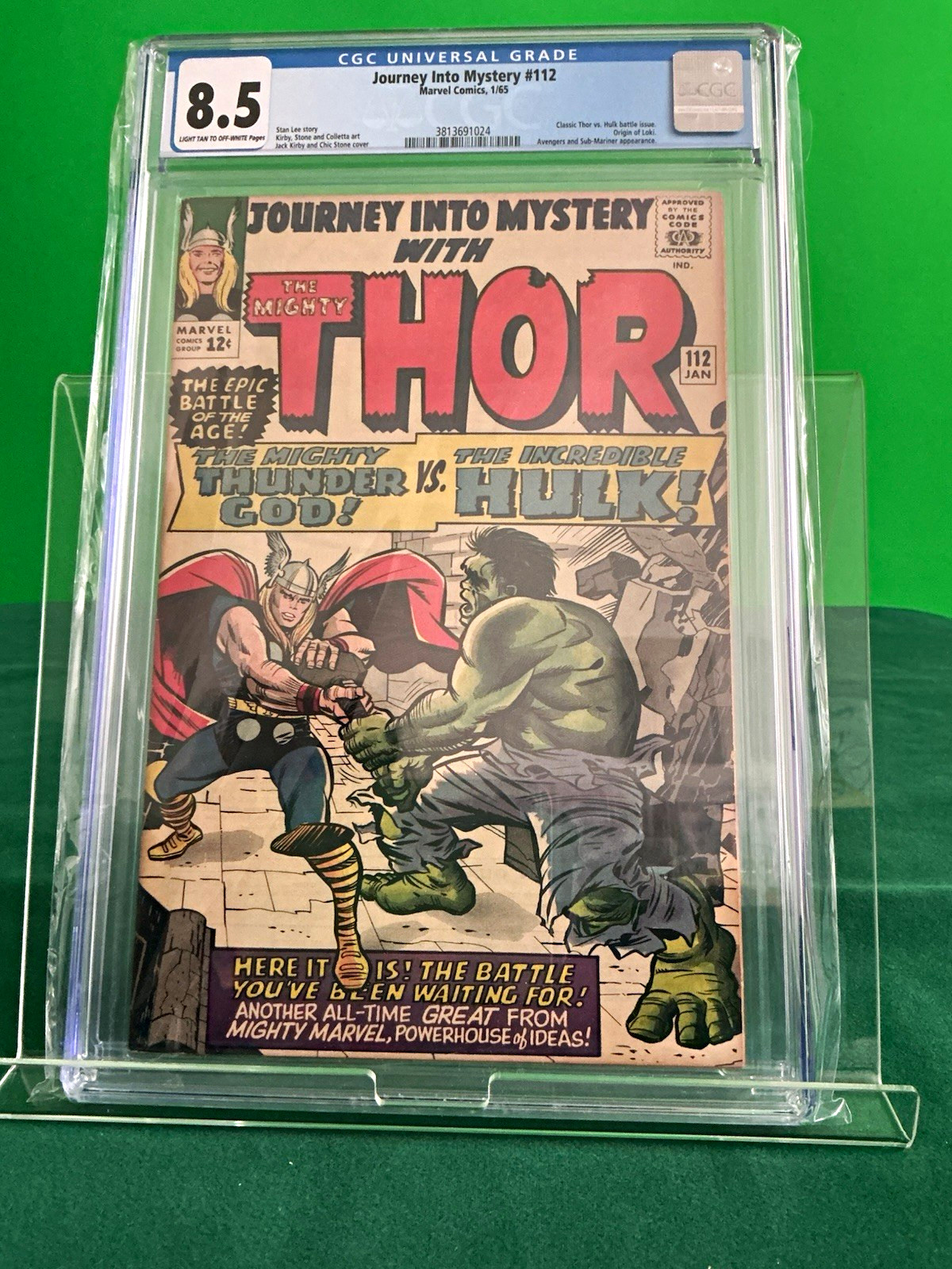 Marvel Journey Into Mystery #112 CGC 8.5 (1965) Thor vs Hulk Cert 3813691024