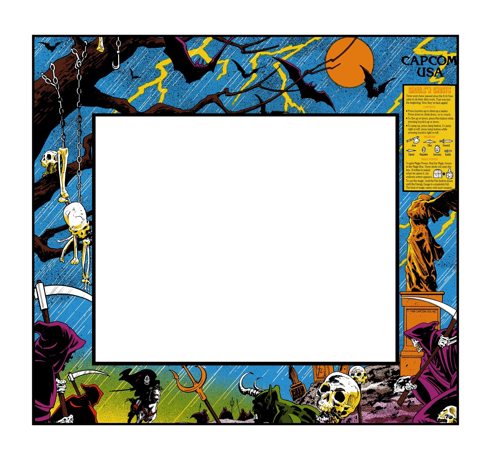 Ghouls \'N Ghosts Arcade Monitor Bezel Sticker Decal